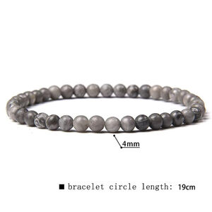4mm Map Stone Stretchy Gemstone Beaded Bracelet / Jewelry NWT